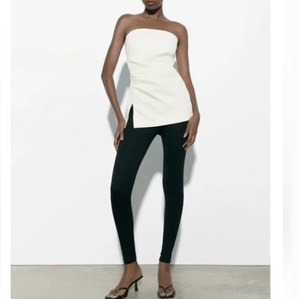 NWT Zara strapless top ecru - Picture 2 of 9